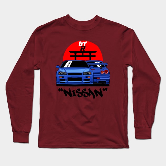 R34 JDM - japan car Long Sleeve T-Shirt by Car_Designer